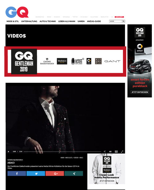 Screenshot GQ Magazin Link